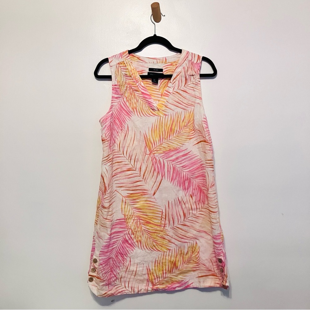 Tahari Pink and Orange Sleeveless Dress